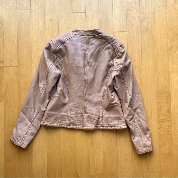 NWT G by Giuliana brown faux leather motorcycle jacket size medium - Picture 2 of 6